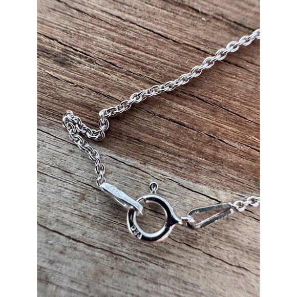 Heart-Shaped Sterling Silver Pendant Necklace With Opal Stone & Cubic Zirconia - Picture 6 of 6